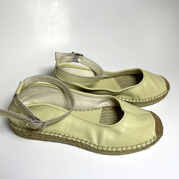 New Free People Mason Ballet Espadrille Flats Womens 6 Beige Leather Closed Toe - Picture 7 of 10